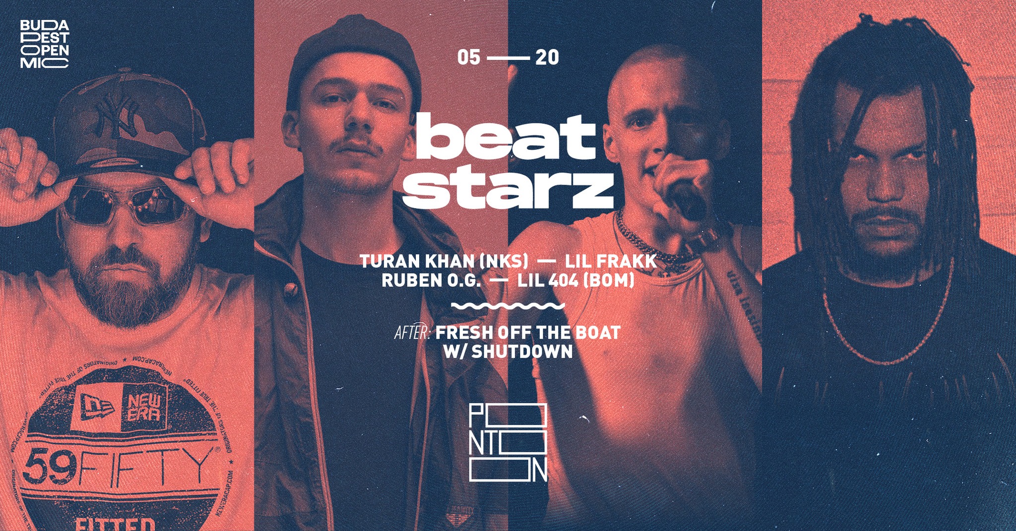 BEATSTARZ: TURAN KHAN (NKS) ~ LIL FRAKK ~ RUBEN O.G. ~ LIL 404 (BOM) | PONTOON eseményborító